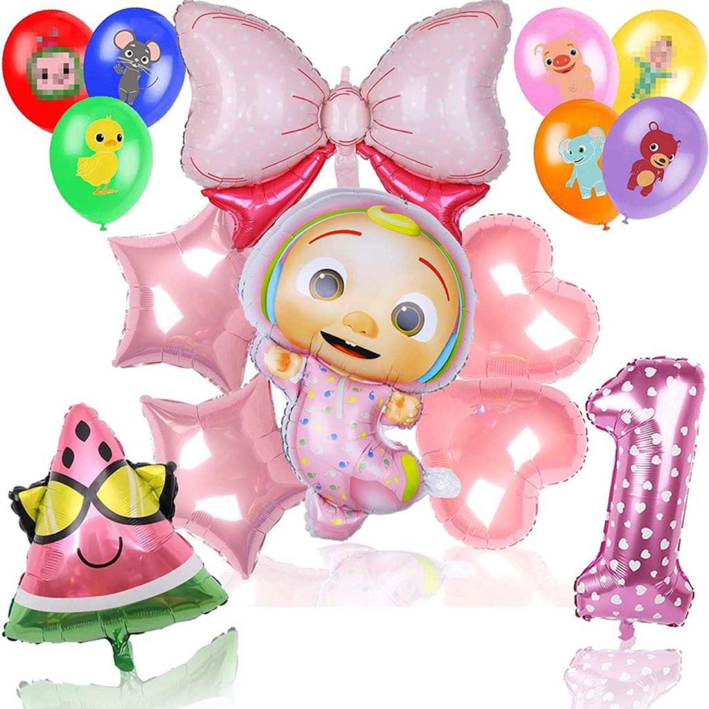 Cocomelon pink balloon set