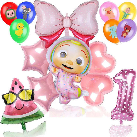 Cocomelon pink balloon set