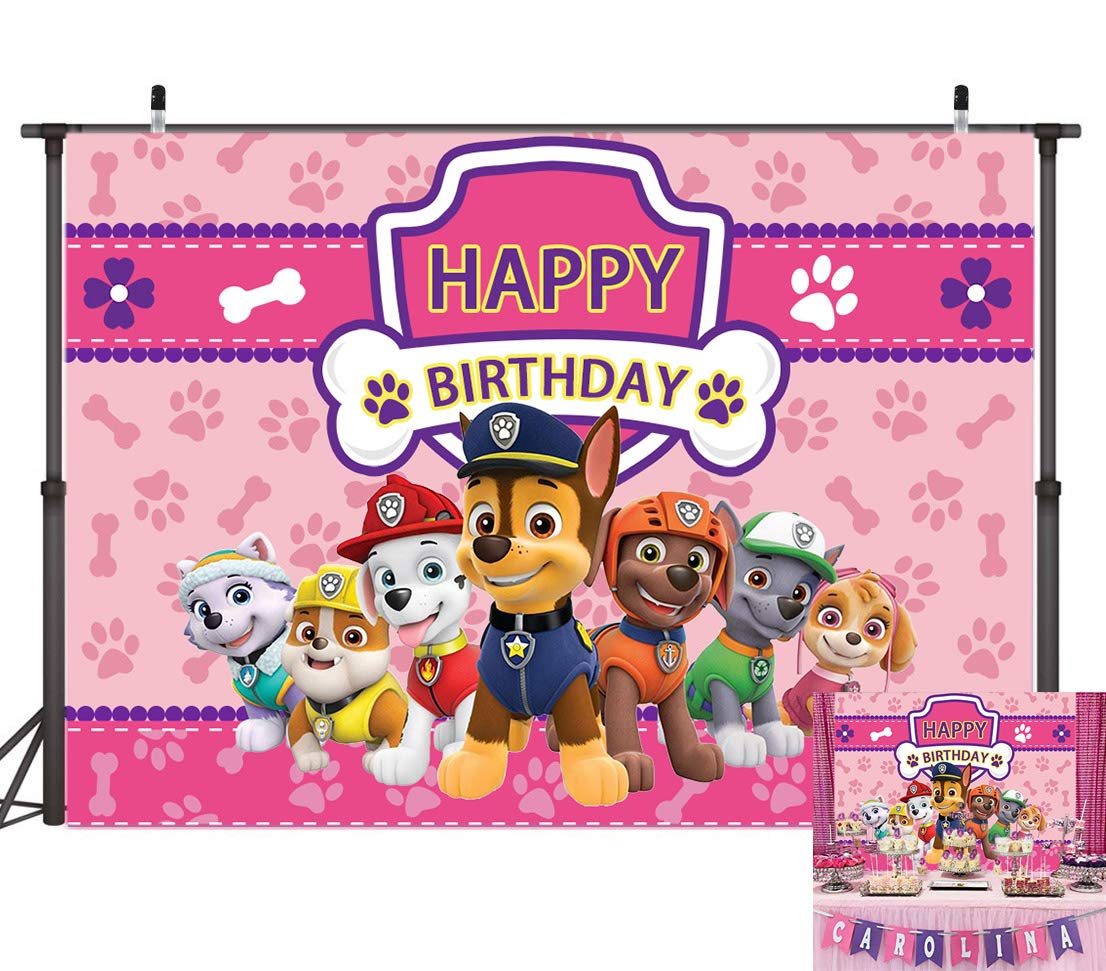 Paw patrol pink backdrop