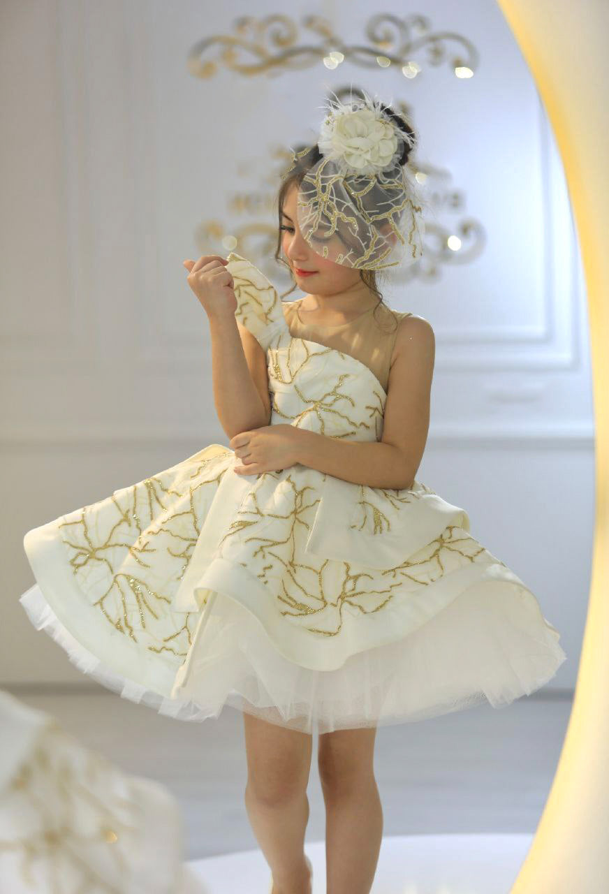 White and gold luxury dress collection