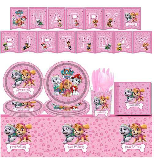 Paw patrol pink party set