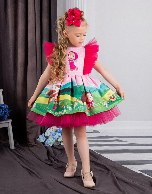 Masha & bear party dress