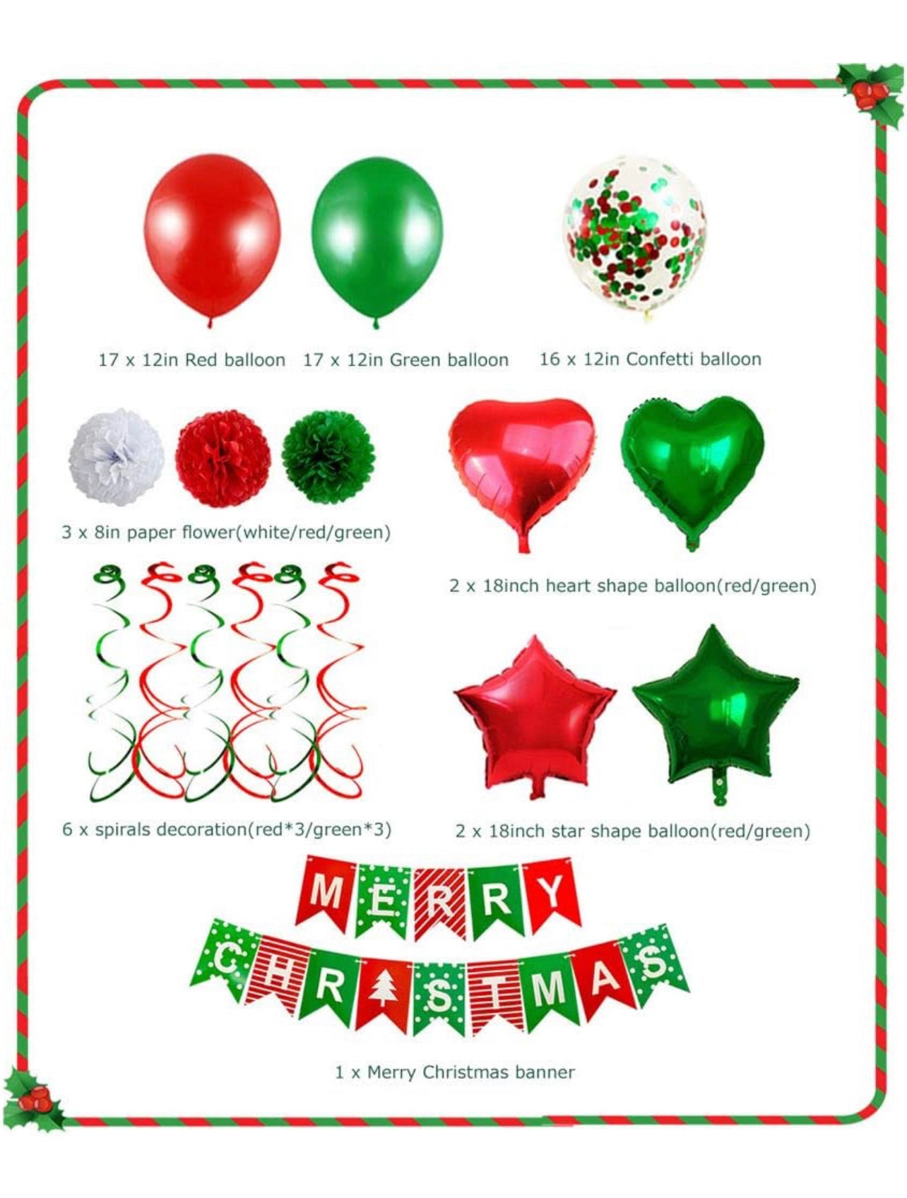 Merry Christmas balloon package