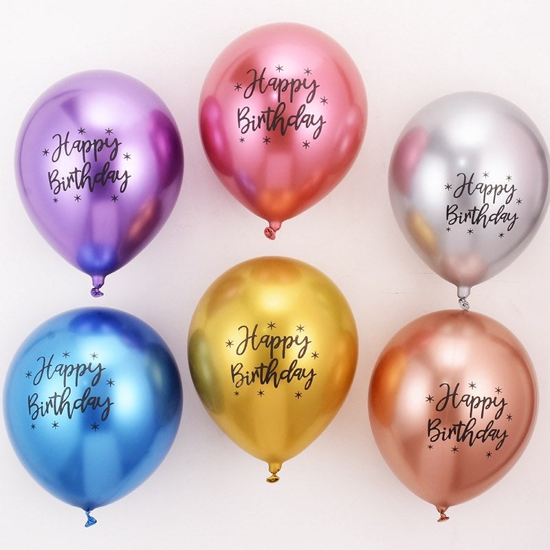 Happy birthday chrome balloons