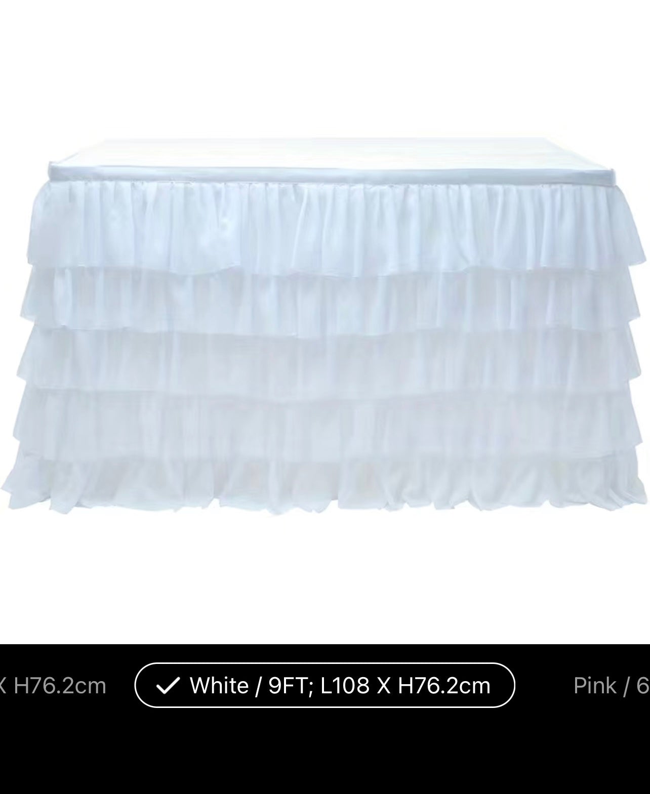 White table skirt