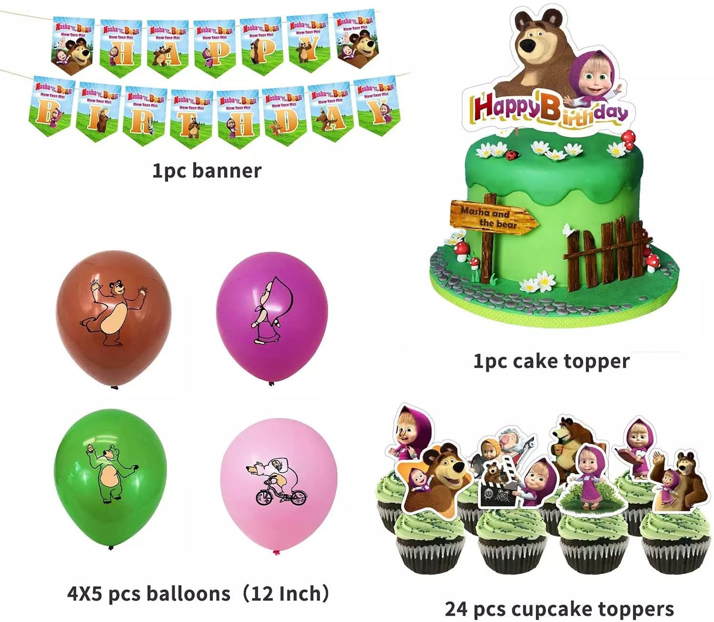 Masha & bear party supplies