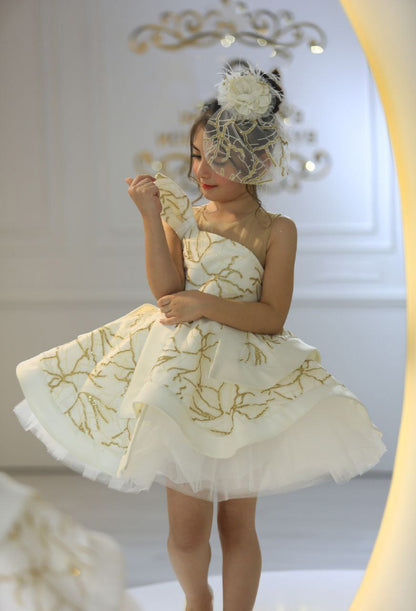 White and gold luxury dress collection