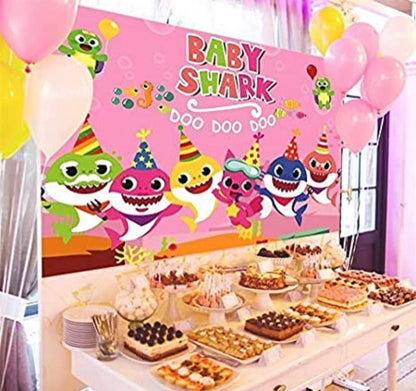 Baby shark pink large size backdrop