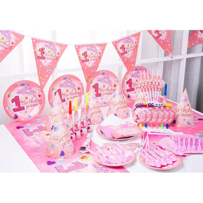 GIRLS 1 ST BIRTHDAY PARTY SET