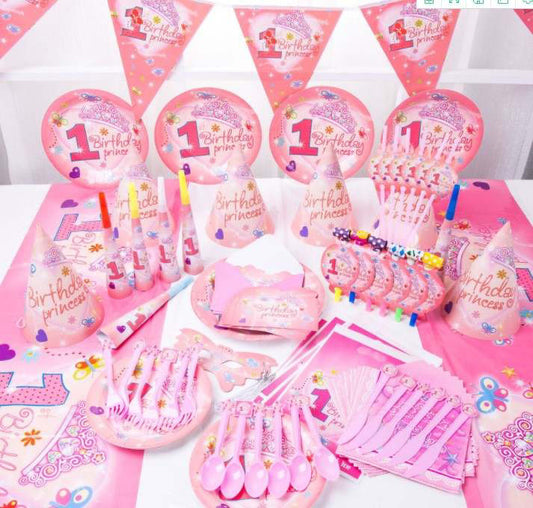 GIRLS 1 ST BIRTHDAY PARTY SET